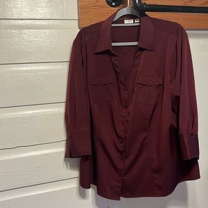 Cato burgundy jacket blouse